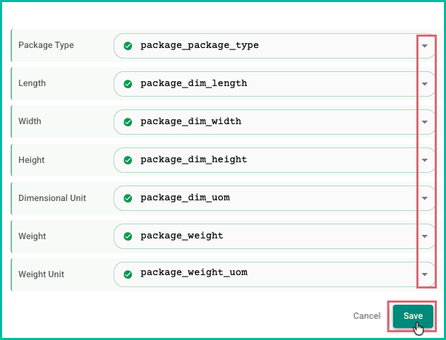 The fields are mapped and the save button is being clicked.