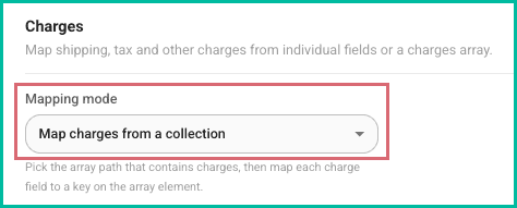 The charges mapping mode is being selected.