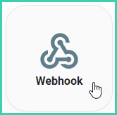 The webhooks tile is being clicked.