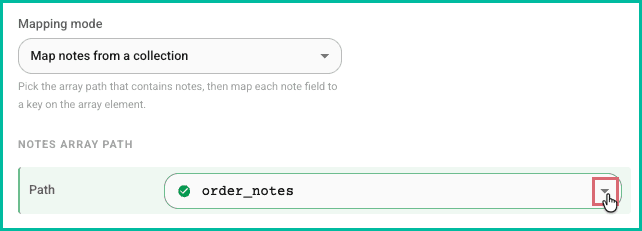 The notes path is selected.