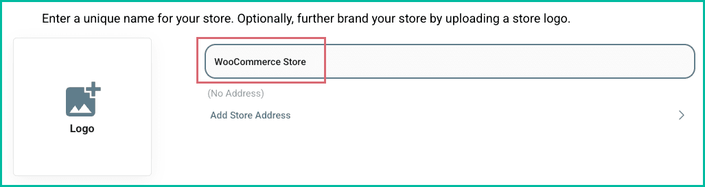 A store name has been enetered.