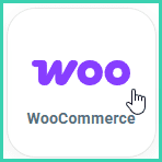 The WooCommerce tile is being clicked.