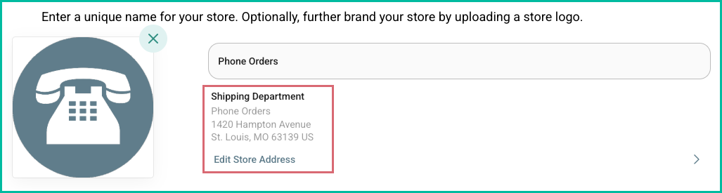 Store address displayed after being added to the manual store