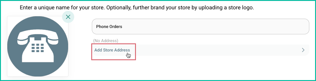 Add Store Address button in the manual store setup