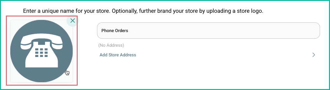 An image of a phone has been uploaded as the logo for this store.