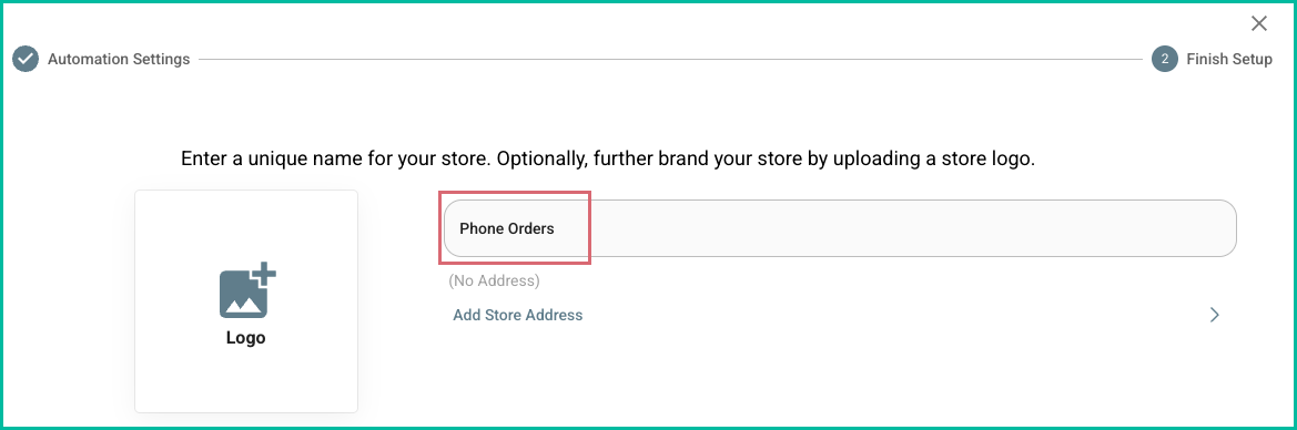 The name Phone Orders has been entered into the Name field.