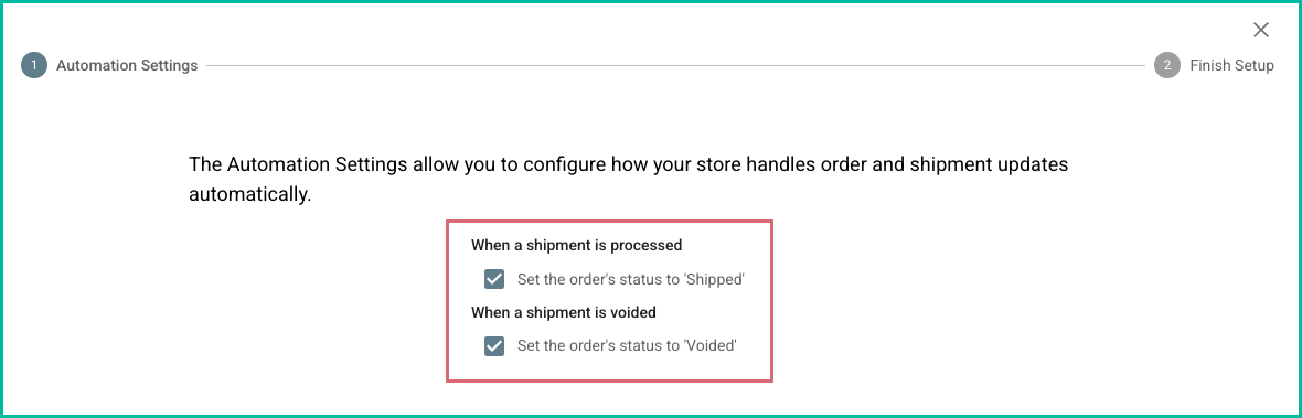The automation options are shown and are checked.