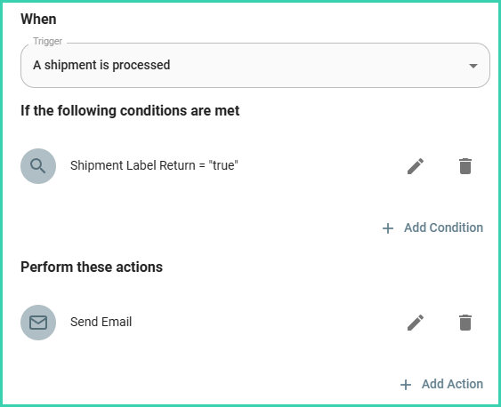 Completed automation for emailing all return labels