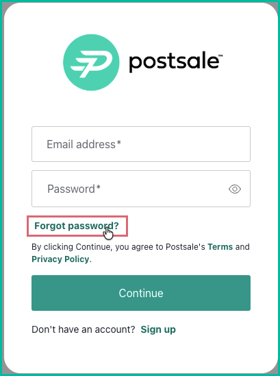 Forgot Password is being clicked on the login screen.