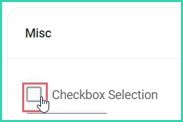 Checkbox Selection option unchecked in Account Settings Misc section