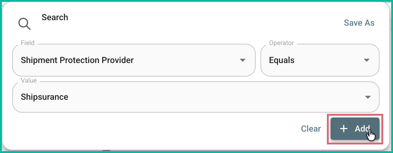 The Add button is being clicked.