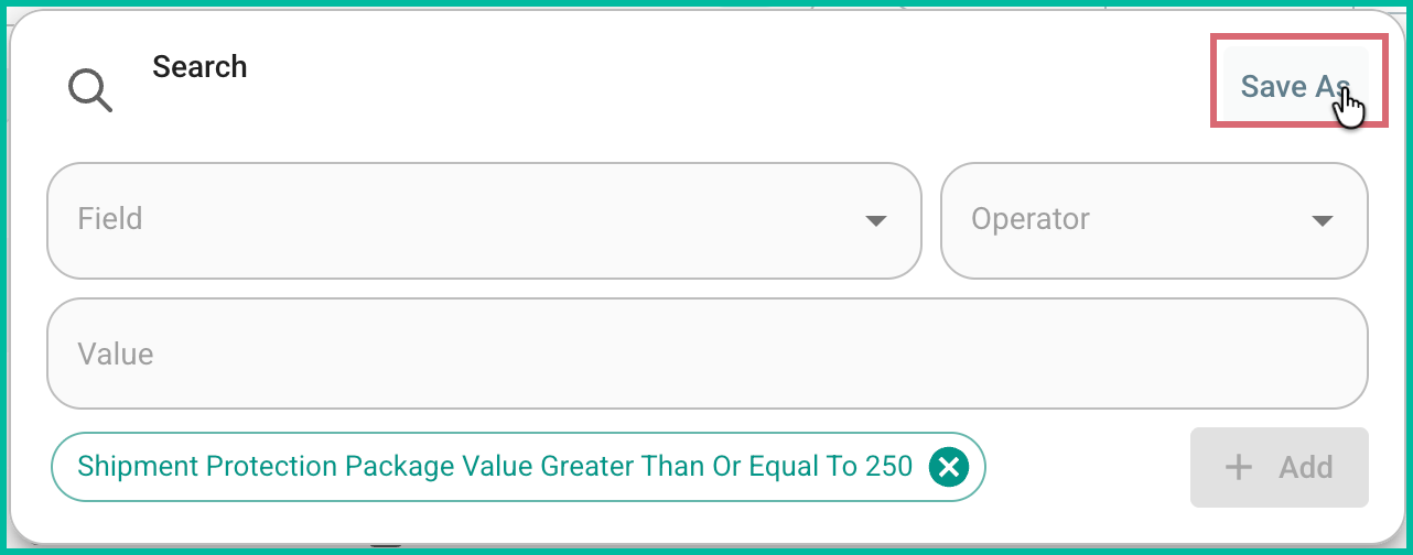 The save as button is being clicked.