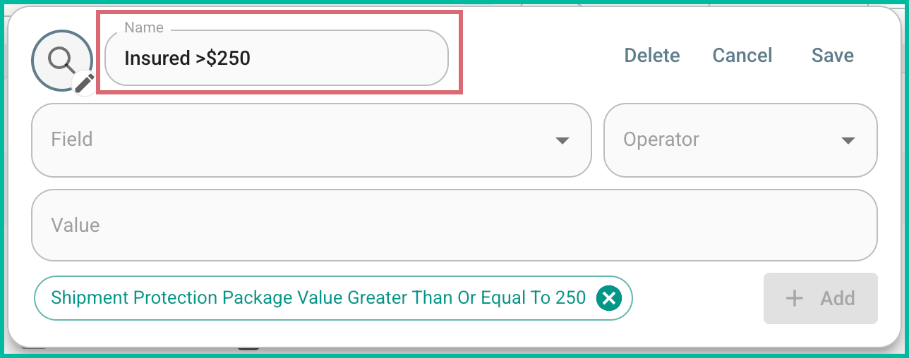 A name is entered into the name field.