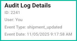 The log details are shown.