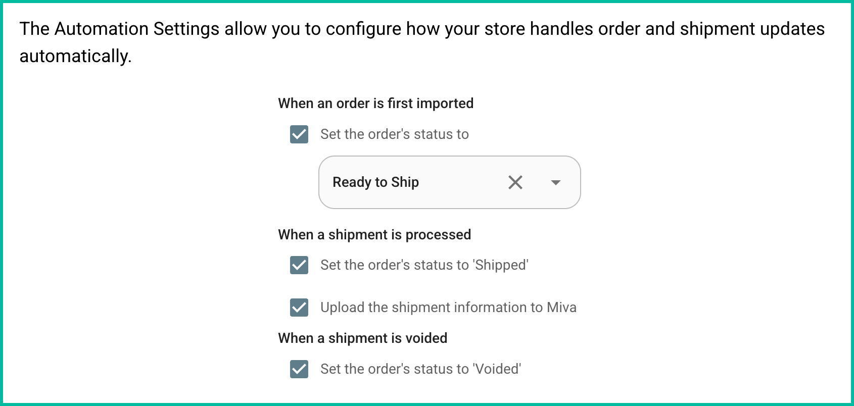 Automation settings are configured.