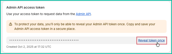 The reveal access token once link is being clicked.