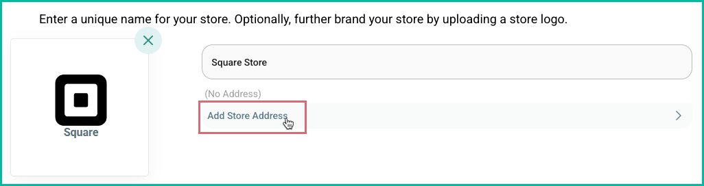 Store Address is being clicked so that am address can be entered.
