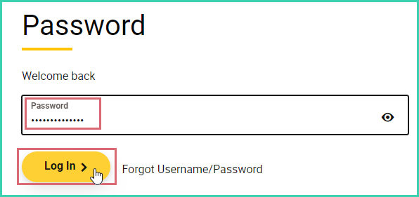 The UPS account password has been entered and the Log In button is being clicked.