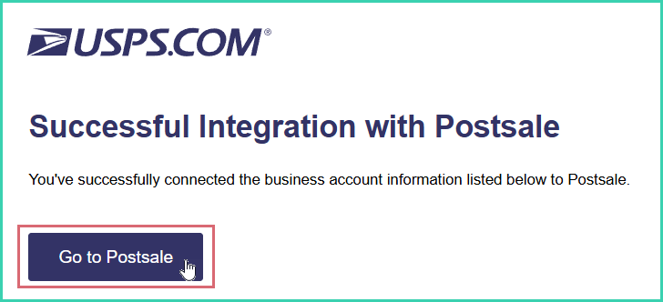 The got to Postsale button is being clicked.