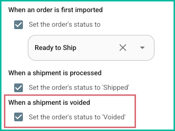 Checkbox to set order status to Voided when a shipment is voided