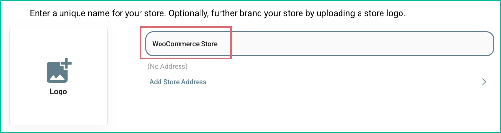 A store name has been enetered.